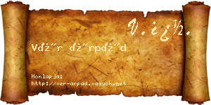 Vér Árpád névjegykártya